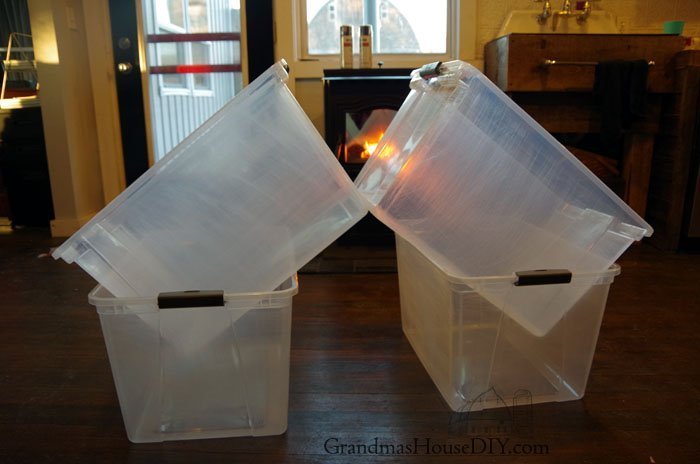 Painted Bins for a Cohesive Look with the Farmhouse Hens Decorate!